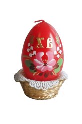 Утварь и подарки Свеча декоративная «Пасхальное яйцо в лукошке»