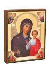 Иконы Казанская с пророками икона Божией Матери на дереве (13 х 16 см)