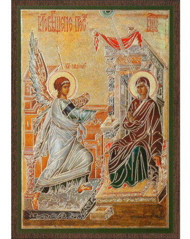 Иконы Благовещение Пресвятой Богородицы икона на МДФ (6 х 9 см)