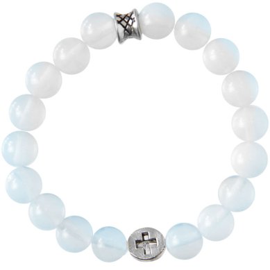 Утварь и подарки Четки-браслет на 18 зерен из лунного камня, освящен на мощах святого Гавриила Ургебадзе