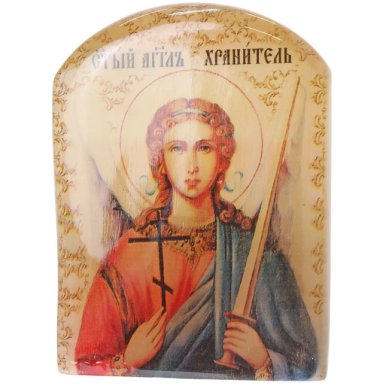 Иконы Икона настольная из селенита «Ангел Хранитель» (4,5 х 6,5 см)