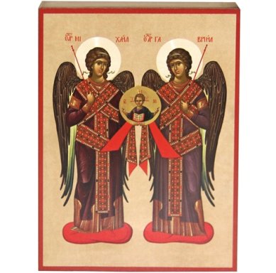 Иконы Архангелы Михаил и Гавриил икона (9,3 х 12,3 см)