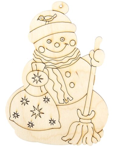 Утварь и подарки Подвеска деревянная для раскрашивания Снеговик