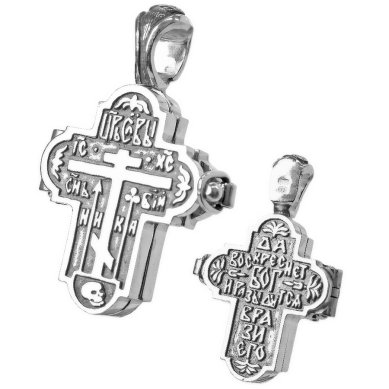 Ювелирные изделия Крест-мощевик серебряный 925 частичное чернение