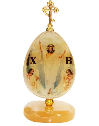 Иконы Икона из селенита на подставке «Христос Воскресе!» (4,5 х 10 см) 