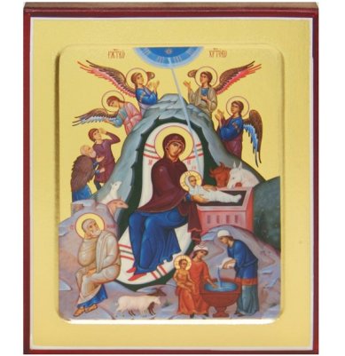 Иконы Рождество Христово икона на дереве (12,5 х 16 см)