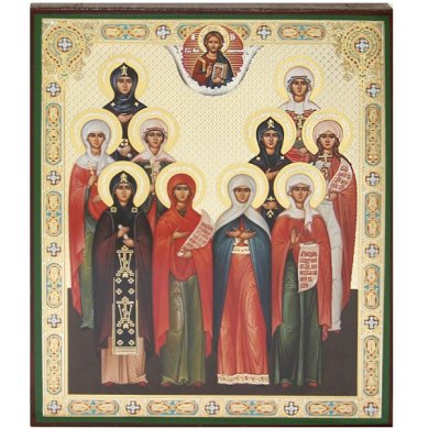 Иконы Собор святых Анн литография на дереве (17,5 х 21 см)