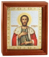 Иконы Александр Невский. Подарочная икона с открыткой День Ангела (13 х 16 см, Софрино)