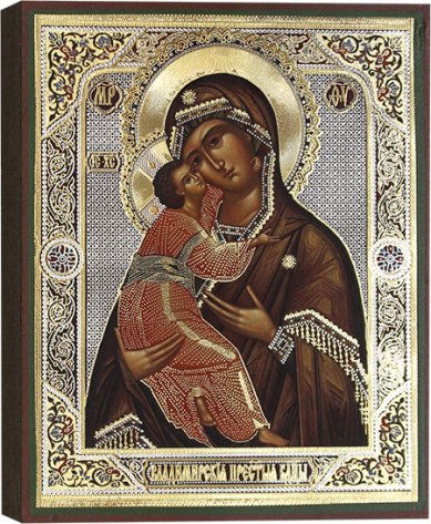 Иконы Владимирская икона Божией Матери, 13 х 16 см
