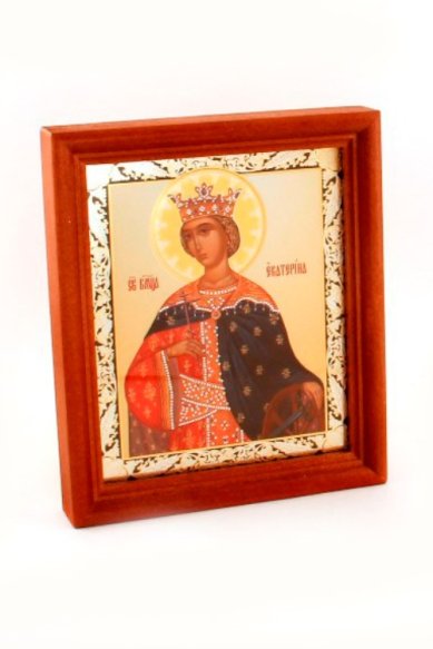 Иконы Екатерина великомученица. Подарочная икона с открыткой День Ангела (13х16 см, Софрино)