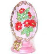 Утварь и подарки Свеча декоративная «Пасхальное яйцо с цветами» (розовое)