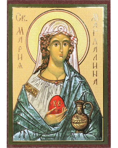 Иконы Мария Магдалина икона на МДФ (6,3 х 9 см)