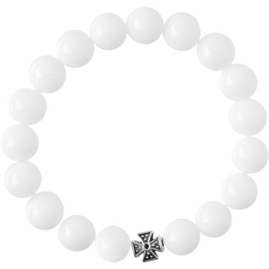 Утварь и подарки Четки-браслет на 18 зерен из камня агат белый, освящен на мощах святого Гавриила Ургебадзе
