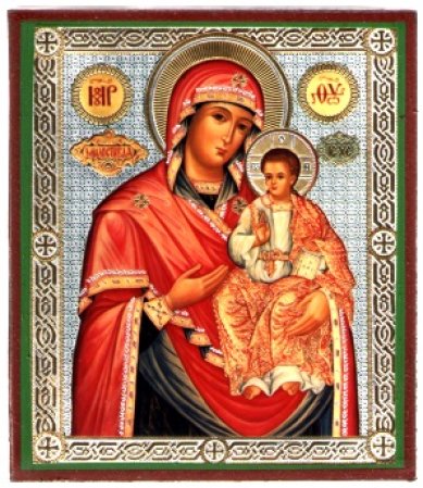 Иконы Милостивая икона Божией Матери на дереве (9х10,5 см, Тиль)