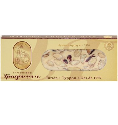 Натуральные товары Туррон «Цельный миндаль с клюквой» (100 г)