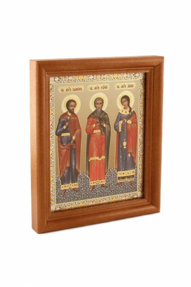 Иконы Гурий, Самон и Авив мученики икона под стеклом (13х16 см, Софрино)