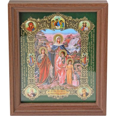 Иконы Вера, Надежда, Любовь и мать их София, икона в рамке (16 х 19 см)