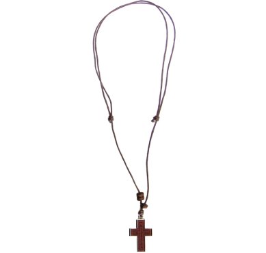 Утварь и подарки Крест деревянный в металлической оправе с гайтаном (2 х 3 см)