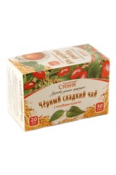 Натуральные товары Крымская Стевия. Черный сладкий чай с кизилом (20 пакетиков, 30г)