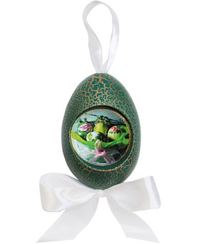 Утварь и подарки Пасхальная подвеска яйцо «Христос Воскресе!» (зеленое)