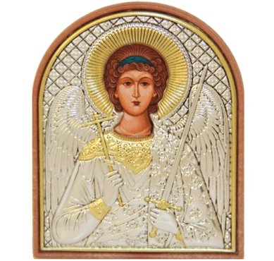 Иконы Ангел Хранитель икона в серебряном окладе на пластике (6 х 7,5 см)