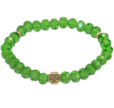 Утварь и подарки Четки-браслет 30 зерен из камня «Кварц зеленый матовый»