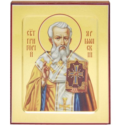 Иконы Григорий Армянский священномученик икона на дереве (12,5 х 16 см)