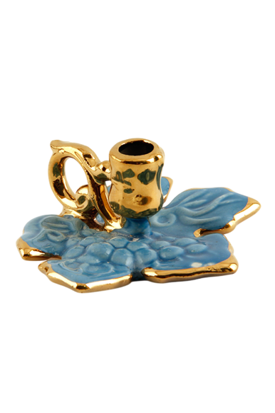 Утварь и подарки Подсвечник «Лист» (керамика, с золотом)