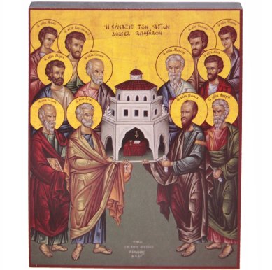 Иконы Собор 12 Апостолов икона (12,7 х 15,7 см)