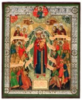 Иконы Всех скорбящих Радость икона Божией Матери на дереве (9 х 11 см)