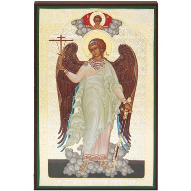 Иконы Ангел Хранитель икона литография на дереве (13 х 20 см)
