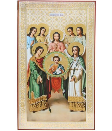 Иконы Собор Архистратига Михаила икона на оргалите (24 х 42 см, Софрино) 