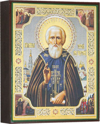 Иконы Сергий Радонежский икона, литография на дереве (13 х 16 см)