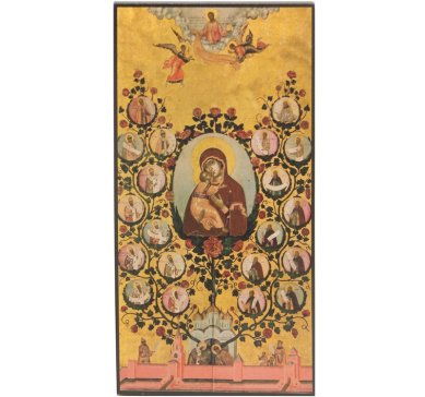 Иконы Похвала Владимирской иконе Божией Матери (9,5 х 18,5 см)