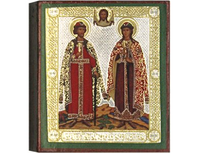 Иконы Святые благоверные князья Борис и Глеб, икона 6 х 7 см