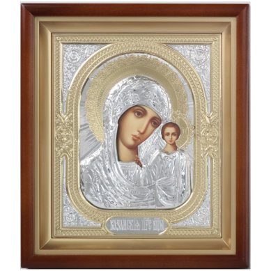 Иконы Казанская икона Божией Матери в киоте (24,5 х 28,5 см)