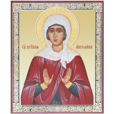 Иконы Ангелина Сербская праведная икона на оргалите (11 х 13,5 см, Софрино)