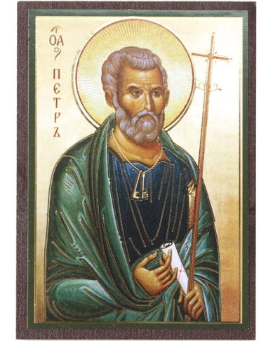 Иконы Апостол Петр икона на МДФ (6,3 х 9 см)