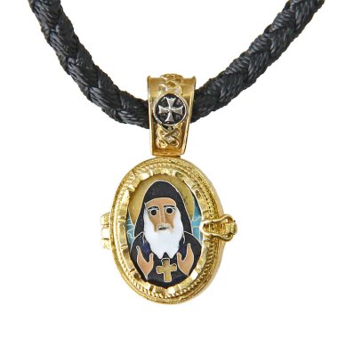 Утварь и подарки Мощевик со святынями старца Гавриила Ургебадзе в подарочной коробочке