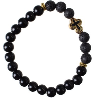 Утварь и подарки Четки-браслет 23 зерен из искусственного камня с крестом
