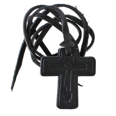 Утварь и подарки Крестик на шнурке из кожи №1
