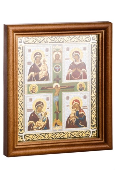 Иконы Четырехчастная икона Божией Матери под стеклом (11х13 см)