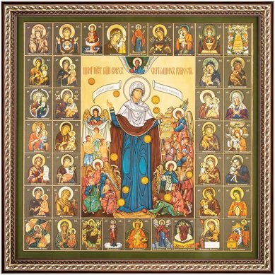 Иконы Всех Скорбящих Радость икона в багетной рамке (28 х 28 см)