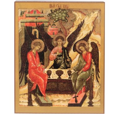 Иконы Троица Святая икона (12,5 х 15,7 см)