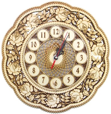 Утварь и подарки Часы резные «Узор» (фанера, 30 х 30 см)