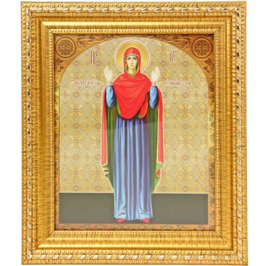 Иконы Нерушимая Стена, икона Божией Матери в багетной рамке (19 х 22 см)