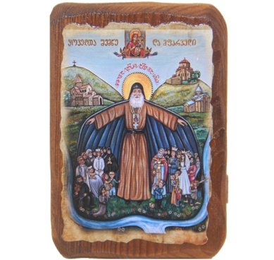 Иконы Покров преподобного Гавриила икона греческая (8 х 10 см, освящена на мощах старца)