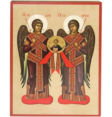 Иконы Архангелы Михаил и Гавриил икона (13,6 х 18,3 см)