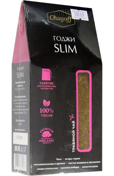 Натуральные товары Чайный напиток с чагой «Годжи Slim», 100 г