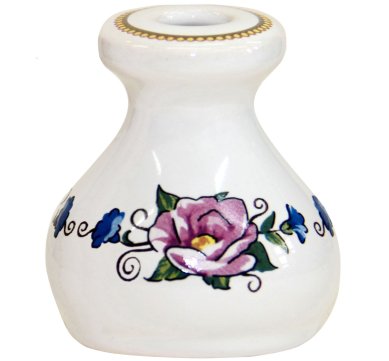 Утварь и подарки Подсвечник керамический «Бочонок» (фиолетовый цветок, высота 4 см)